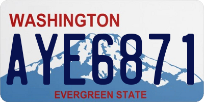 WA license plate AYE6871