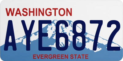WA license plate AYE6872