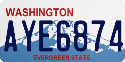 WA license plate AYE6874