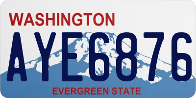 WA license plate AYE6876