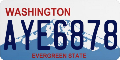 WA license plate AYE6878