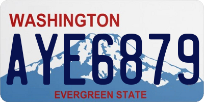WA license plate AYE6879