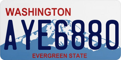 WA license plate AYE6880