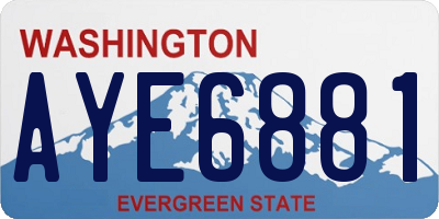 WA license plate AYE6881