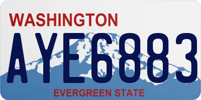 WA license plate AYE6883