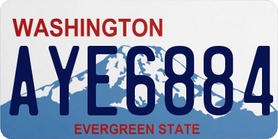 WA license plate AYE6884