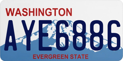 WA license plate AYE6886