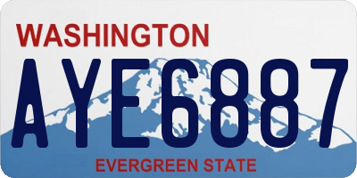 WA license plate AYE6887