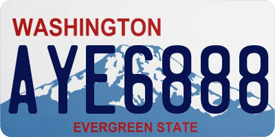 WA license plate AYE6888