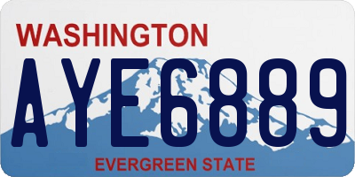 WA license plate AYE6889