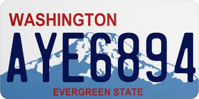 WA license plate AYE6894
