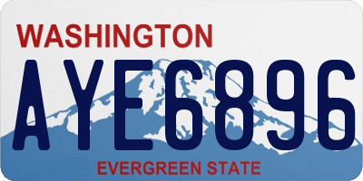 WA license plate AYE6896