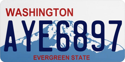 WA license plate AYE6897
