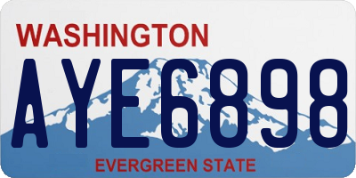 WA license plate AYE6898