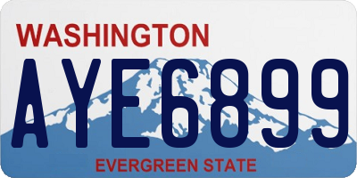 WA license plate AYE6899