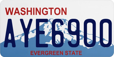 WA license plate AYE6900