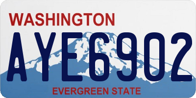 WA license plate AYE6902