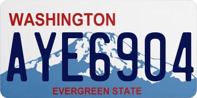 WA license plate AYE6904