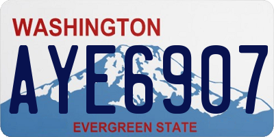 WA license plate AYE6907