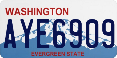 WA license plate AYE6909