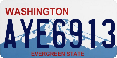 WA license plate AYE6913