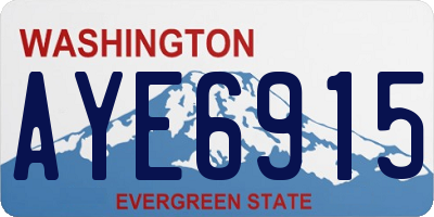 WA license plate AYE6915