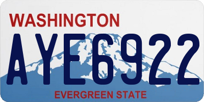 WA license plate AYE6922