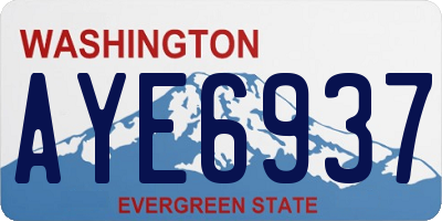 WA license plate AYE6937