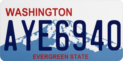 WA license plate AYE6940