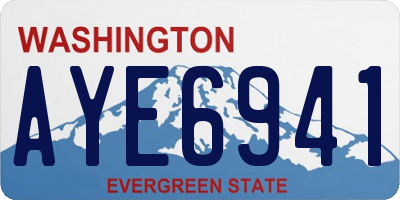 WA license plate AYE6941