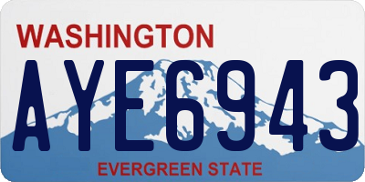 WA license plate AYE6943
