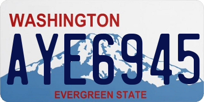 WA license plate AYE6945