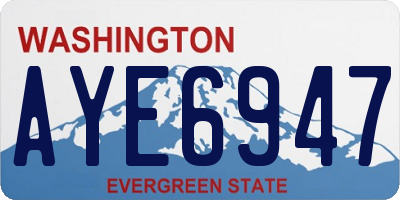 WA license plate AYE6947