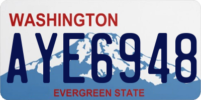 WA license plate AYE6948
