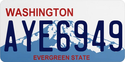WA license plate AYE6949