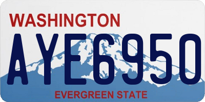 WA license plate AYE6950