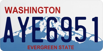 WA license plate AYE6951