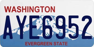 WA license plate AYE6952