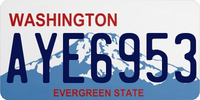 WA license plate AYE6953