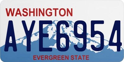 WA license plate AYE6954
