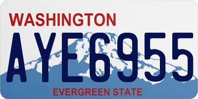 WA license plate AYE6955