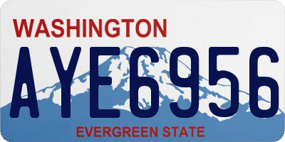 WA license plate AYE6956