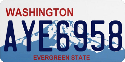WA license plate AYE6958