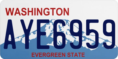 WA license plate AYE6959