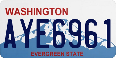 WA license plate AYE6961