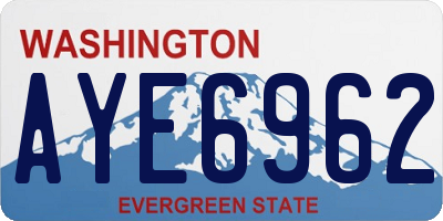 WA license plate AYE6962