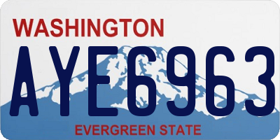 WA license plate AYE6963