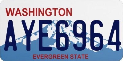 WA license plate AYE6964