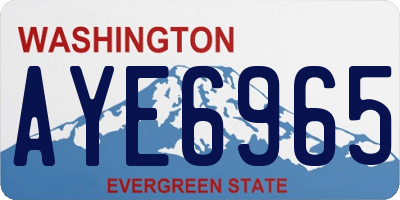 WA license plate AYE6965