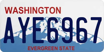 WA license plate AYE6967